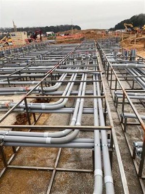 Duct bank construction in progress for a data center