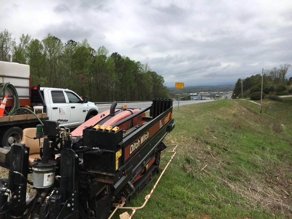 Horizontal drilling along a highway